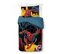 Jay Franco Kids Marvel Spiderman Juego de Funda nórdica - Ropa de Cama 100% algodón Suave con Funda de Almohada, Producto con Licencia Oficial, Negro, 2 Piezas Cama Individual