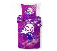 Jay Franco Kids Marvel Spidey y increíbles amigos Juego de funda nórdica para niños - Ropa de cama suave 100% algodón con funda de almohada, producto con licencia oficial, morado, 2 piezas, individual