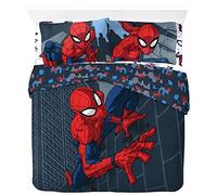 Jay Franco Marvel Spiderman City Streets Ropa de cama para cama doble, funda de edredón 200 x 200 cm + 2 fundas de almohada 50 x 70 cm, 100% algodón
