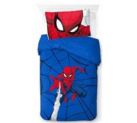 Jay Franco Marvel Spiderman Webtastic - Juego de funda nórdica para cama individual, 100% algodón, incluye funda de almohada de 50 x 70 cm