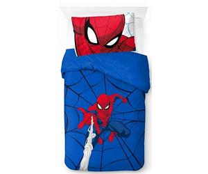 Jay Franco Marvel Spiderman Webtastic - Juego de funda nórdica para cama individual, 100% algodón, incluye funda de almohada de 50 x 70 cm