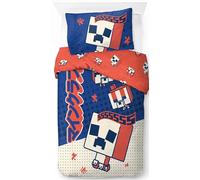 Jay Franco Minecraft Oishi Market 100% algodón juego de funda nórdica individual - ropa de cama Creeper Incluye funda de almohada 50 x 70 cm