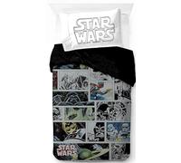 Jay Franco Star Wars Comic - Juego de funda nórdica para cama individual, 100% algodón, incluye funda de almohada de 50 x 70 cm