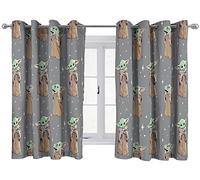 Jay Franco Star Wars El Mandaloriano Curioso Cortinas con Ojales para Habitacion de Niños 137cm x 168 cm - 2 Piezas
