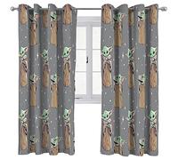 Jay Franco Star Wars El Mandaloriano Curioso Cortinas con Ojales para Habitacion de Niños 183cm x 168 cm - 2 Piezas