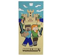 Jay Franco Toalla de baño, Piscina y Playa para niños Minecraft, Alex y Steve, 100% algodón, 71 x 147 cm