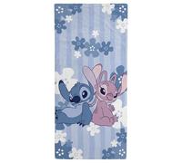 Jay Franco Toalla de Playa Kids Disney Lilo y Stitch 100% algodón - 71 x 147 cm, Toalla de baño, Piscina y Viaje Supersuave, Producto con Licencia Oficial, Azul
