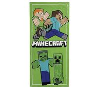 Jay Franco Toalla de Playa Kids Minecraft 100% algodón - 71 x 147 cm, Toalla de baño, Piscina y Viaje Supersuave, Producto con Licencia Oficial, Verde