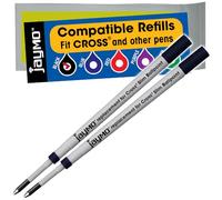 Jaymo Repuesto para Cross Slim 8783 - Mide 102 mm de largo - Recambio para bolígrafo - 2 negros