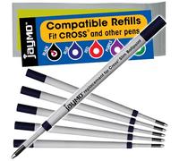 Jaymo Repuesto para Cross Slim 8783 - Mide 102 mm de largo - Recambio para bolígrafo - 6 negros