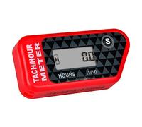 Jayron Tacómetro digital LCD con indicador de velocidad máxima, resistente al agua, para la mayoría de motores de gas, marinos, ATV, generador, tractor cortacésped, motocicleta (rojo)