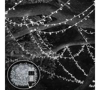 Jayseuw, guirnalda de luces LED de 100 metros, 500 LEDs, luz blanca fría, 8 modos de iluminación, ideal para fiestas, jardines, decoración interior, iluminación navideña