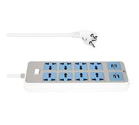 Jaywool Regleta con 4 enchufes USB, 3000 W de potencia, 8 enchufes universales, cable de alimentación de 6,5 pies, enchufe europeo