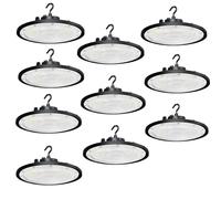 JBdusn 10pcs Campana LED UFO 100W, 6000K-6500K Luz Blanca Fría, IP65 Impermeable, Lámpara LED High Bay Industrial para Nave, Almacén, Taller, Garaje, Fábrica y Espacios Comerciales