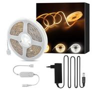 JBdusn COB CCT LED Tira de luces blanco sintonizable, 5m regulable 2700K-6500K 24V Kit de luces de cinta LED con Tuya controller, 576LEDs/m Cinta de luz para el hogar Iluminación de bricolaje