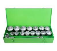 JBM 51616 ESTUCHE METÁLICO CON 22 PIEZAS DE AUTO E 1" EN HEXAGONAL CINCADO