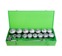 JBM 51616 ESTUCHE METÁLICO CON 22 PIEZAS DE AUTO E 1" EN HEXAGONAL CINCADO