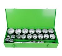 JBM 51855 Estuche metálico con 22 piezas de autoclé de 1" 12 caras JBM