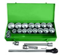 JBM 51855 ESTUCHE METÁLICO CON 22 PIEZAS DE AUTO E 1" EN 12 CANTOS CINCADO