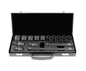 JBM 52345 SET DE 19 PIEZAS DE IMPACTO DE 1/2" CON 14 VASOS HEXAGONALES + ADAPTADORES