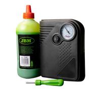 JBM 54013 Kit Sellador de Pinchazos, Líquido y Compresor de Aire, Caja de 20
