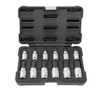JBM SET DE 12 PIEZAS DE 1/2" PUNTA HEXAGONAL. Set de piezas con puntas hexagonales: 5 mm, 6 mm, 7 mm, 8 mm, 10 mm, 12 mm, 14 mm, 16 mm, 17 mm, 18 mm, 19 mm y 22 mm.