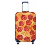 JBYJBX Funda protectora de equipaje con estampado de pizza y pepperoni en 3D, lavable, elástica, a la moda, NEGRO, Large