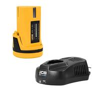 JCB Batería recargable de iones de litio de 12 V y 2.0 Ah y cargador rápido de 2.4 A compatible con herramientas eléctricas inalámbricas JCB de 12 V, taladro, taladro combinado, lijadora orbital y más