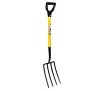 JCB - Horquilla de jardín forjada sólida profesional - Tenedor de excavación de jardín ligero - Herramienta de jardinería profesional de metal con mango largo resistente - Mejoras para el hogar