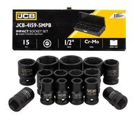Jcb juegos de puntas de impacto 15 piezas 1/2' 6 caras (10-32mm)