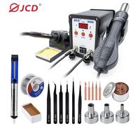 JCD-Estación de soldadura 2 en 1, pantalla Digital 8908, SMD, retrabajo, pistola de aire caliente, soldador de 220V ESD, herramientas de reparación de soldadura 8908 KIT1