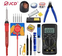 JCD-Kit de pistola para soldar, 60W, 110V/220V, perilla grande, fácil temperatura ajustable para teléfono móvil, BGA, IC, herramientas de soldadura de reparación, ADJ908 ADJ99 KIT6