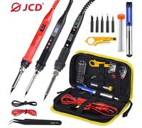 JCD-Kit de pistola para soldar, pantalla Digital LCD de 80W, temperatura ajustable con interruptor, plancha portátil de 220V/110V, herramientas de soldadura 908U 908U set2