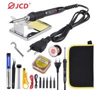 JCD-Kit de soldador eléctrico de 80W, pantalla LCD, temperatura ajustable, 220V, 110V, con puntas de hierro para pasta de soldadura, juego de herramientas de soldadura Azul oscuro