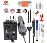 JCD-pistola de aire caliente 858D BGA, estación de soldadura de retrabajo, pistola de calor de 220V, 700W, secador de pelo para soldar SMD SMT IC, herramientas de reparación de soldadura 858D KIT1