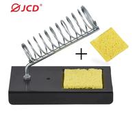 JCD-Soporte de hierro para soldar portátil, soporte de estaño para soldar con esponja de limpieza, accesorios de soldador eléctrico Negro