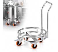 jcwwolk Soporte De Acero Inoxidable para Cubos De Sopa con Asa, Soporte Móvil para Bombonas De Gas, 4 Ruedas Giratorias De 360°, Soporta hasta 400 Kg, para Cubos Y Recipientes De 42cm