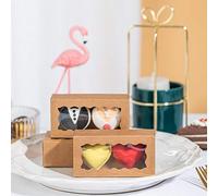 JCXPACK 50 cajas de macaron para 2 macarrones de 4.17 x 2.16 x 1.37 pulgadas, para macarrones, embalaje para bodas, fiestas, cajas de panadería pequeñas para mini pastelería.