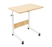 JDBDU Mesa auxiliar móvil con ruedas, altura ajustable, mesa para ordenador portátil, 60 x 40 cm (70-90 cm), con soporte para tablet y frenos de estacionamiento, mesa de aseo para sofá y cama, color