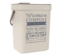 JE CHERCHE UNE IDEE - ME0020, Cubo de Compostaje de Plástico con Asa, Cubo 5L para Desechos a Compostar, Gran Capacidad de Almacenamiento, Facilidad de Transporte