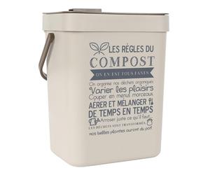 JE CHERCHE UNE IDEE - ME0020, Cubo de Compostaje de Plástico con Asa, Cubo 5L para Desechos a Compostar, Gran Capacidad de Almacenamiento, Facilidad de Transporte