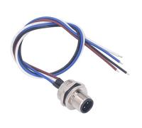 Jeanoko Cable de Montaje en Panel de Toma de Corriente Impermeable M12 de 4 Pines para Transmisión de Datos Estable para Automatización de Fábrica