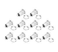 Jeanoko Interruptor de Llave Doble de 10 Piezas, modificación Coche,de alimentación Corto, Interruptor de botón pulsador 12 x 21,5 mm, Enganche Metal para Varios Equipos eléctricos adicionales
