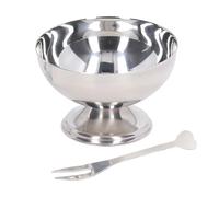 Jeanoko Juego de Cuencos para Helado de Acero Inoxidable, Duradero, para Ensalada, Postre, Taza, Tenedor para una Experiencia Gastronómica Elegante, Restaurante en Casa y Hotel (200ml)
