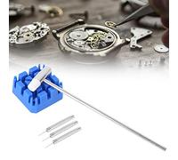 Jeanoko Juego de Herramientas de Reparación de Relojes Soporte de Ajuste de Banda Portátil Kit de Extracción de Pasador de Perforación de Martillo para Removedor de Eslabones Desmontaje de Correa de