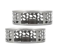 JECOMPRIS Calentador de Té con Diseño Floral 2 Piezas de Acero Inoxidable Calentador de Base Elegante para Prolongar el Calentamiento del Té en Cocinas