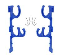 JECOMPRIS Colgador de Red de Piscina, Soporte para Caña de Skimmer, Organizador para Varillas de Limpieza, Plástico Azul, 1 Set, con Tornillos, para Hogar y Piscina