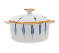 JECOMPRIS Cuenco de Cerámica Blanco Doble Asa para Desayuno y Ensalada, Fácil de Limpiar Rebabas, Adecuado para Uso Diario en Cocina y Comedor
