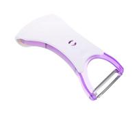JECOMPRIS Pelador con Recogedor de Cáscara Pelador de Verduras de Acero Inoxidable y Pp Púrpura, Diseño de Doble Cuchilla, Mango Ergonómico Antideslizante, para Fruta y Pescado, Uso