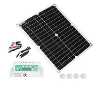Jectse Panel Solar Monocristalino Flexible 40W 18V con Controlador de Carga Solar 20A, Módulo para Exteriores RV Caravana Fuera de la Red